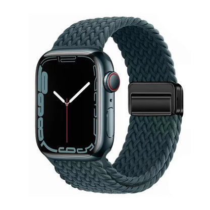 Nylon Braided Watch Band for Apple Watch – Compatible with Series SE, 3–10 & Ultra (38–49mm Adjustable Sport Strap)
