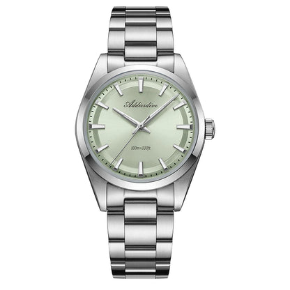 ADDIESDIVE 36MM Men's Stainless Steel Quartz Watch — Luxury Bubble Mirror Glass, 100M Waterproof Timepiece AD2066