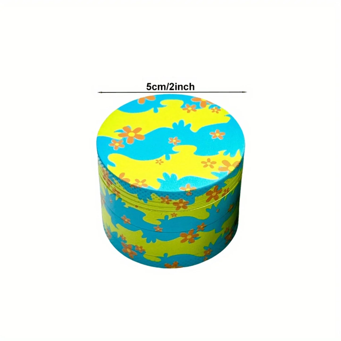 2" Orange Daisy Flower Metal Herb Grinder – Portable Spice & Herb Crusher
