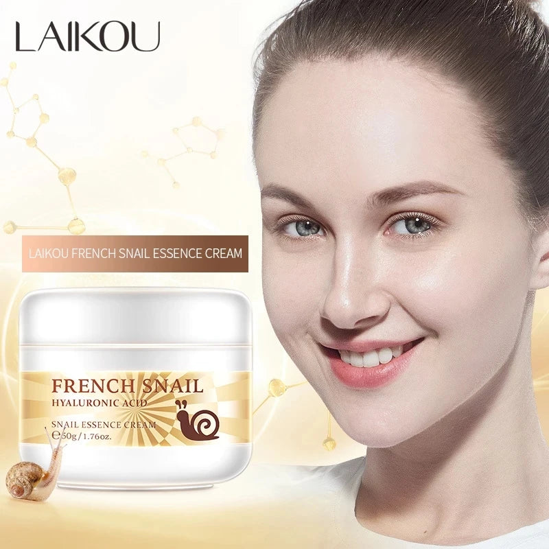 50g Snail Face Cream – Hydrating Hyaluronic Acid Moisturizer, Smooths Dry Rough Skin, Nourishing Essence Skincare for Soft Radiant Face Cream