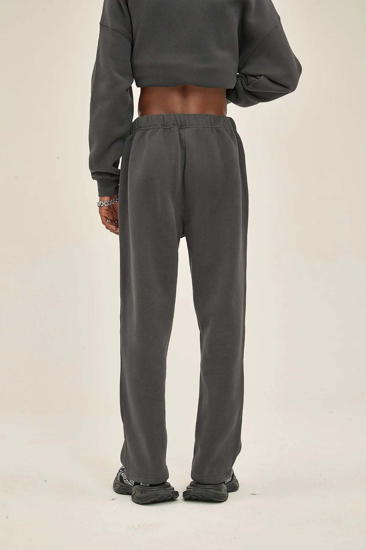 Straight-Lined Solid Color Cashmere Sweatpants – Soft Cozy Lounge Pants