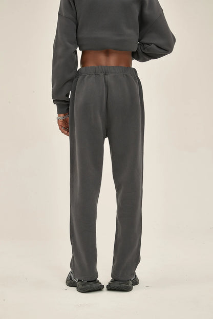 Straight-Lined Solid Color Cashmere Sweatpants – Soft Cozy Lounge Pants