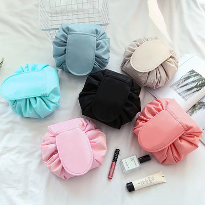 Women’s Drawstring Cosmetic Bag — Portable Waterproof Travel Makeup Organizer & Toiletry Beauty Pouch