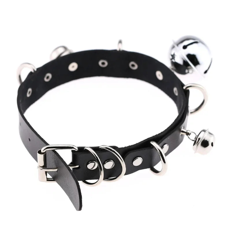 Harajuku Gothic Spike Rivet Star Choker Necklace – Black Bowknot PU Lace Leather Y2K Hip Hop Rock Jewelry for Girls
