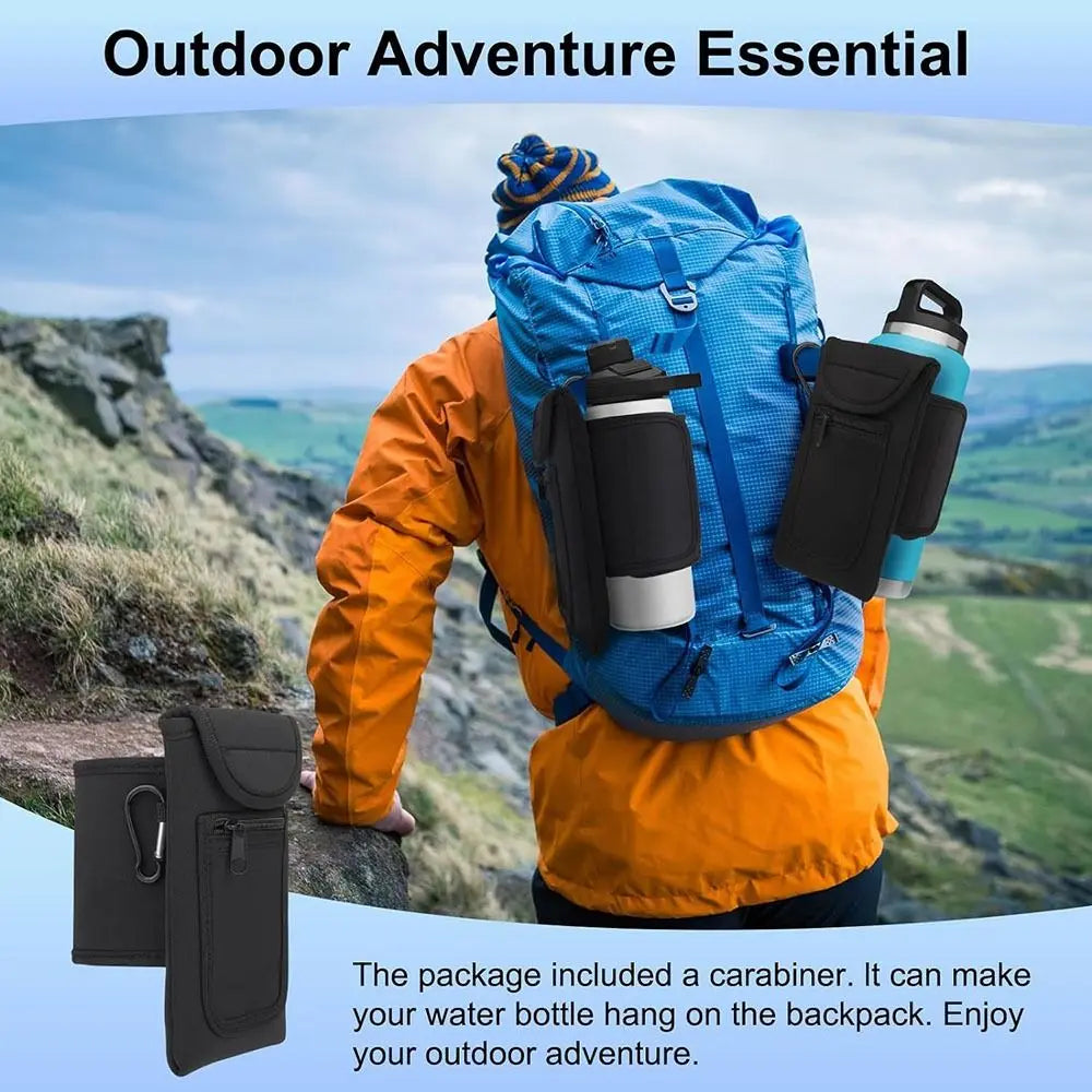 Universal Water Bottle Elastic Sleeve – Reusable Waterproof Gym Bag Accessory with Magnetic Pocket