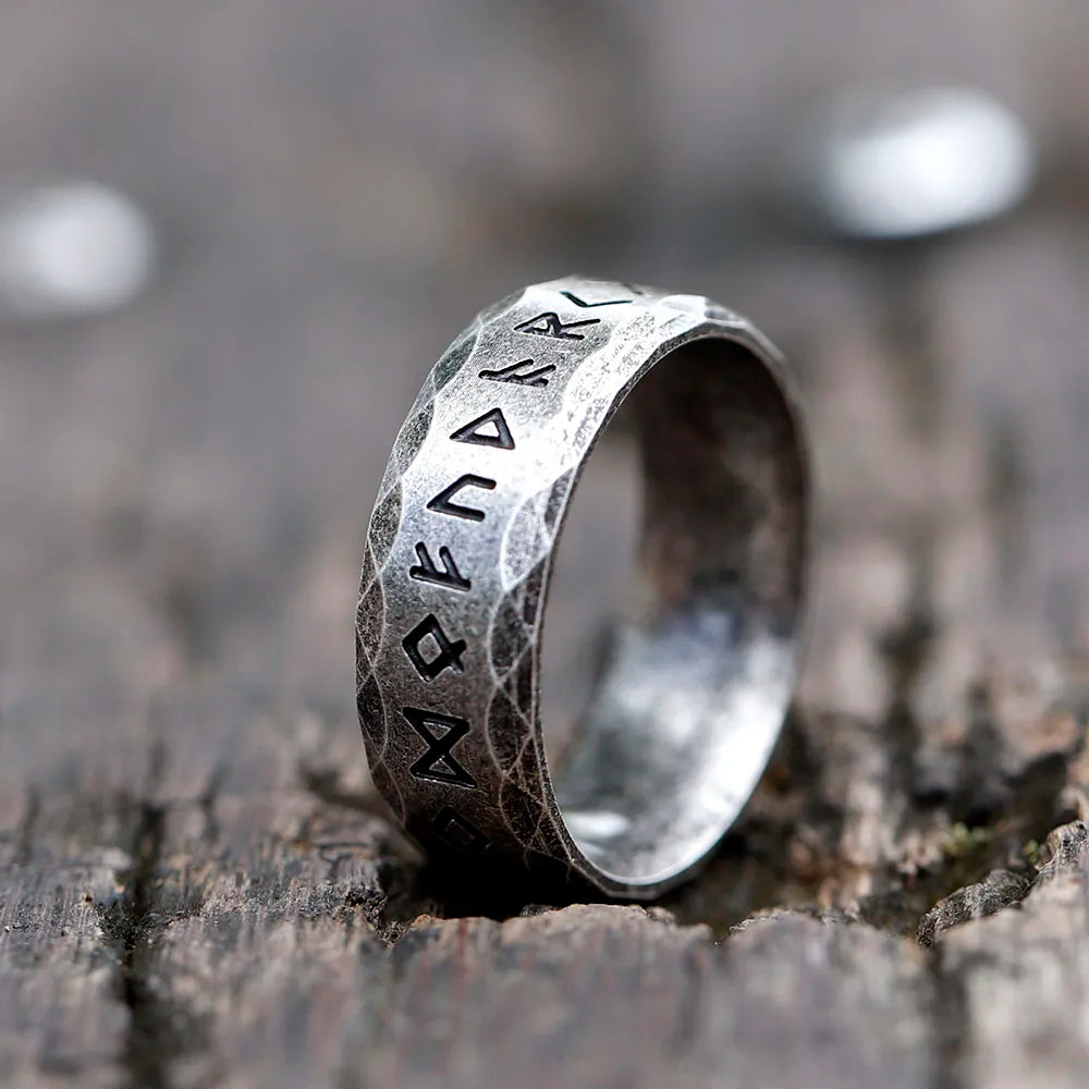2022 New Men's 316L Stainless Steel Odin Viking Rune Ring – Retro Amulet Fashion Jewelry for Teens, Gift Idea