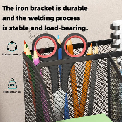 Creative Metal Pen Holder | Simple Stationery Storage Box for Desktop Decoration | Office Supplies Organizer for Students