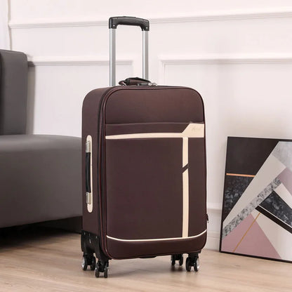 Ex Canvas Travel Suitcase – Trendy Fashionable Rolling Luggage with Combination Lock & 360° All-Direction Wheels for Business Travel
