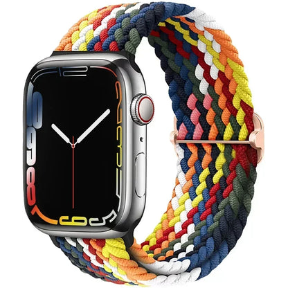 Braided Nylon Apple Watch Band – Adjustable Sport Strap Compatible with Ultra 2, Series 10/9/8/7/6/SE (40–49mm) Wrist Bracelet