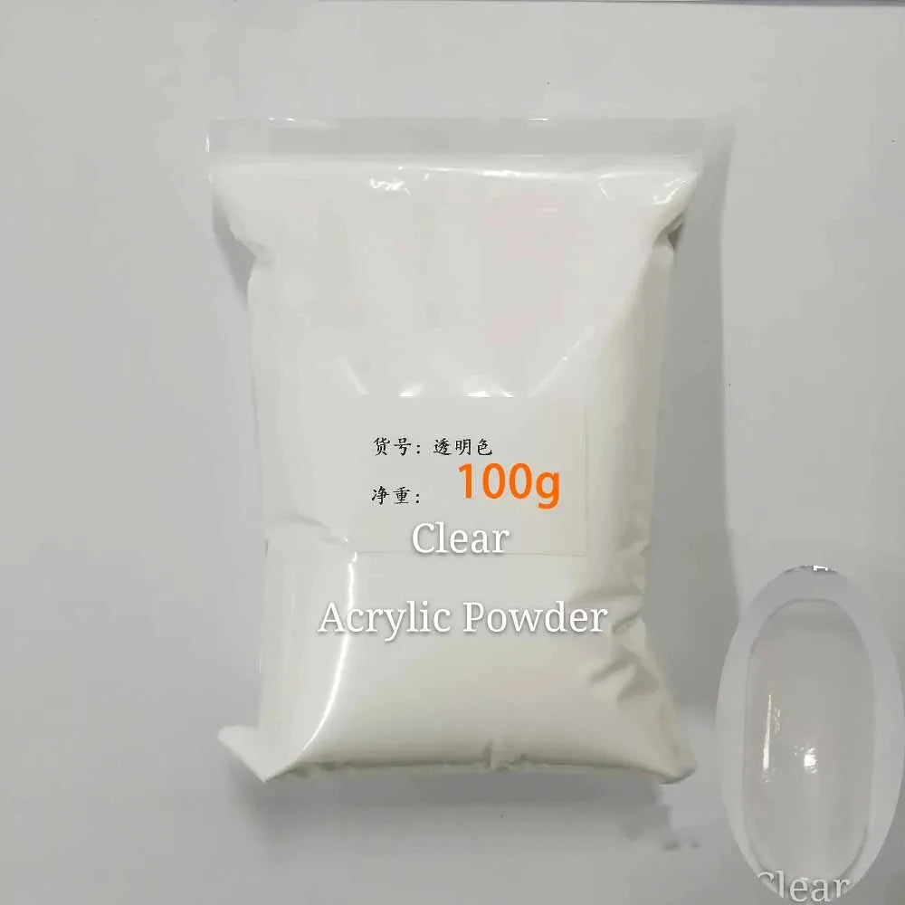 100g Acrylic Nail Powder Set – White, Clear & Pink Solid Dipping Powder for Nail Extension, Carving & Professional Nail Art Pigment