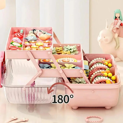 Multi-Layer Hairpin & Jewelry Storage Box — Cute Organizer for Girls’ Hair Accessories and Toys