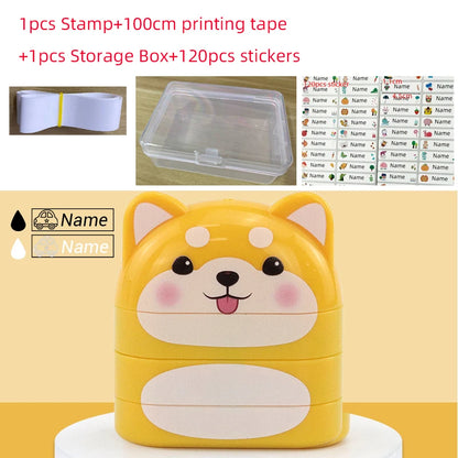 Custom Children’s Name Seal – Double-Layer Black & White Ink Stamp, Waterproof Name Sticker for School & Kindergarten
