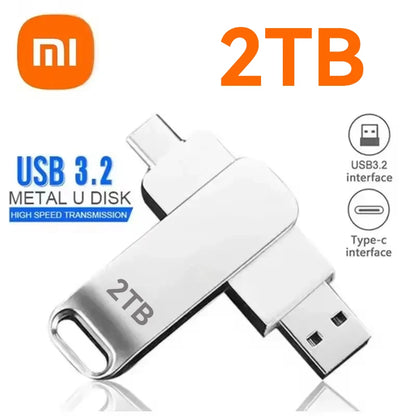 Xiaomi USB 3.2 16TB Flash Drive — High-Speed Metal Pendrive, Waterproof Portable Memory Stick
