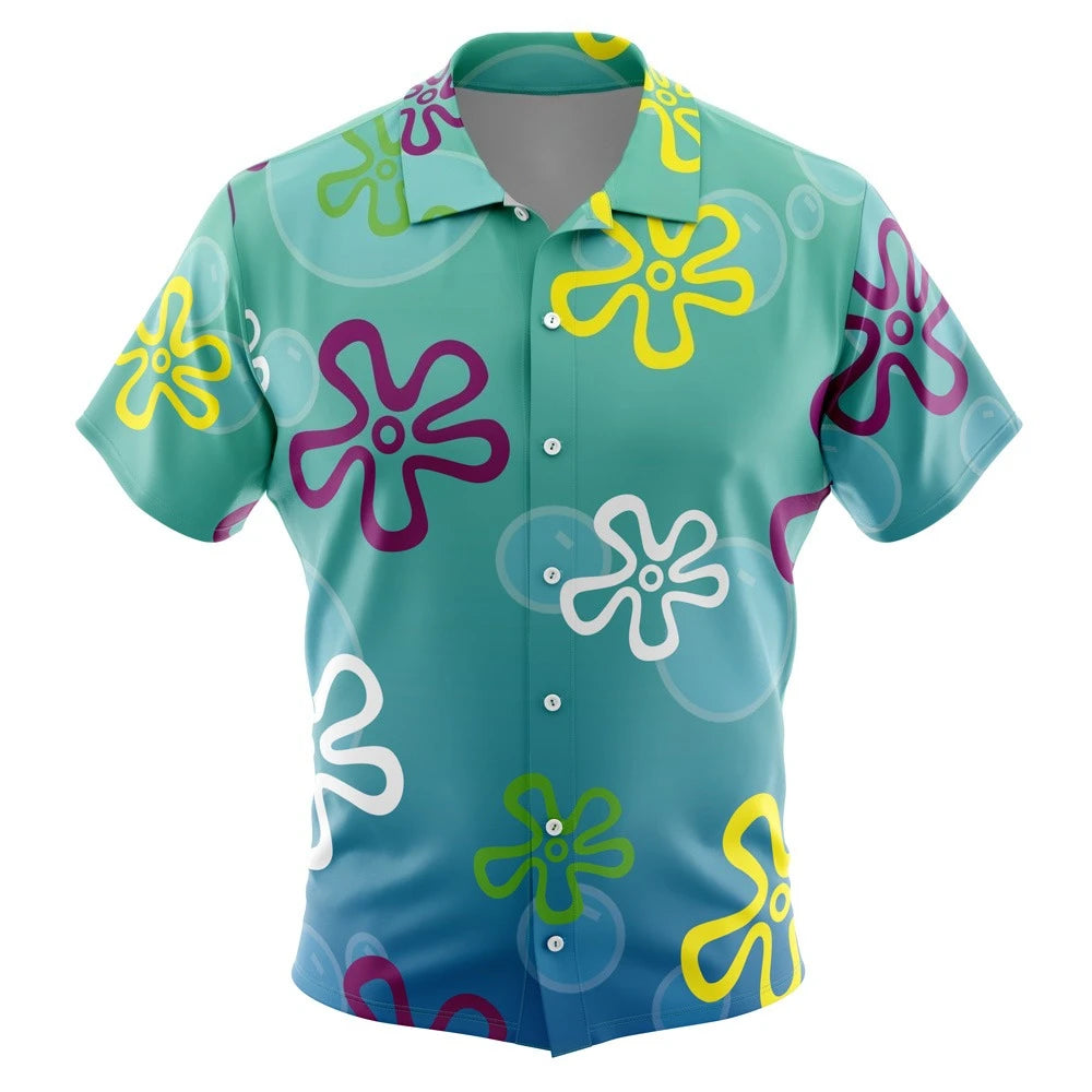 SpongeBob SquarePants Hawaiian Shirt - Breathable Quick Dry Short Sleeve Vacation Button Shirt for Men and Women