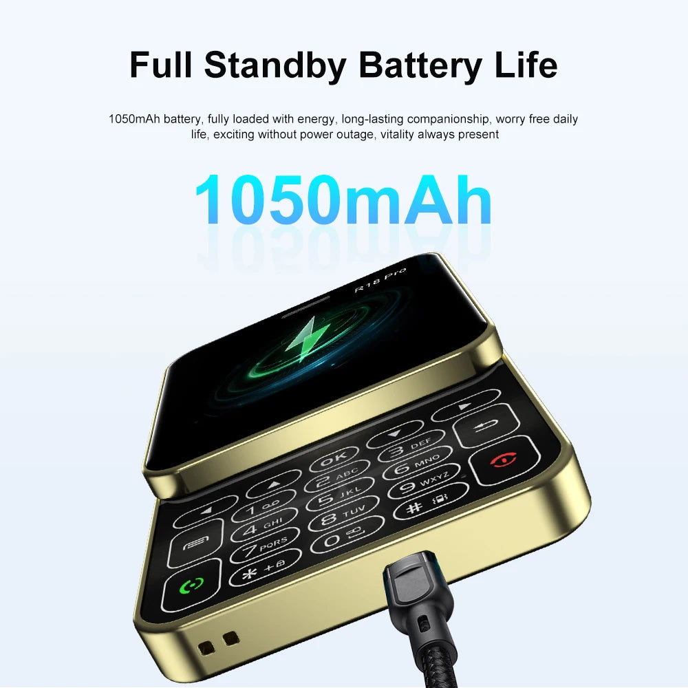 2024 NEW SERVO R18Pro Mini Mobile Phone – 2.4" Rotating Screen, Button Slider, Flashlight, Magic Voice, Dual SIM Standby