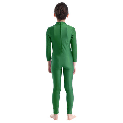 Kids Girls Full Body Gymnastics Bodysuit, Ballet Dance Jersey Leotard, Jumpsuit Sports Unitard, Children Dancewear and Sportswear