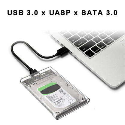USB 3.0 2.5 Inch HDD Enclosure - SATA SSD Hard Drive Case with 5Gbps Transfer Speed, External Housing with Cable