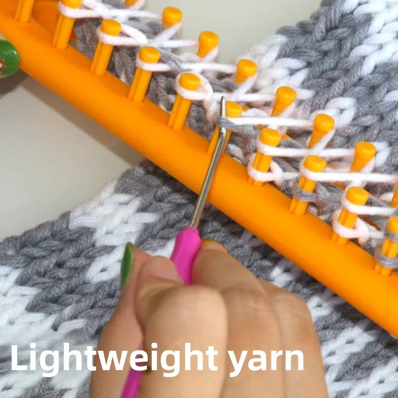 DIY Plastic Weaving Loom Kit - Portable Rectangle Knitting Tool for Handmade Wool Crafts & Sewing Projects