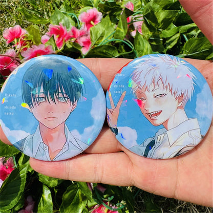 The Summer Hikaru Died Yoshinori Cosplay Badge - 58mm Tinplate Pin Brooch Collectible Gift
