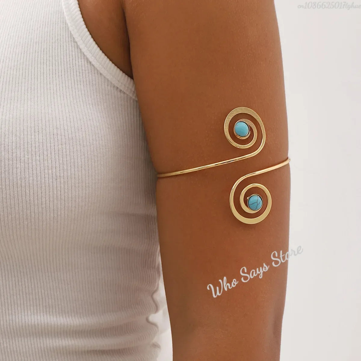 Lacteo Geometric Twisted Upper Arm Cuff Bracelet – Adjustable Water Drop Bangle for Women