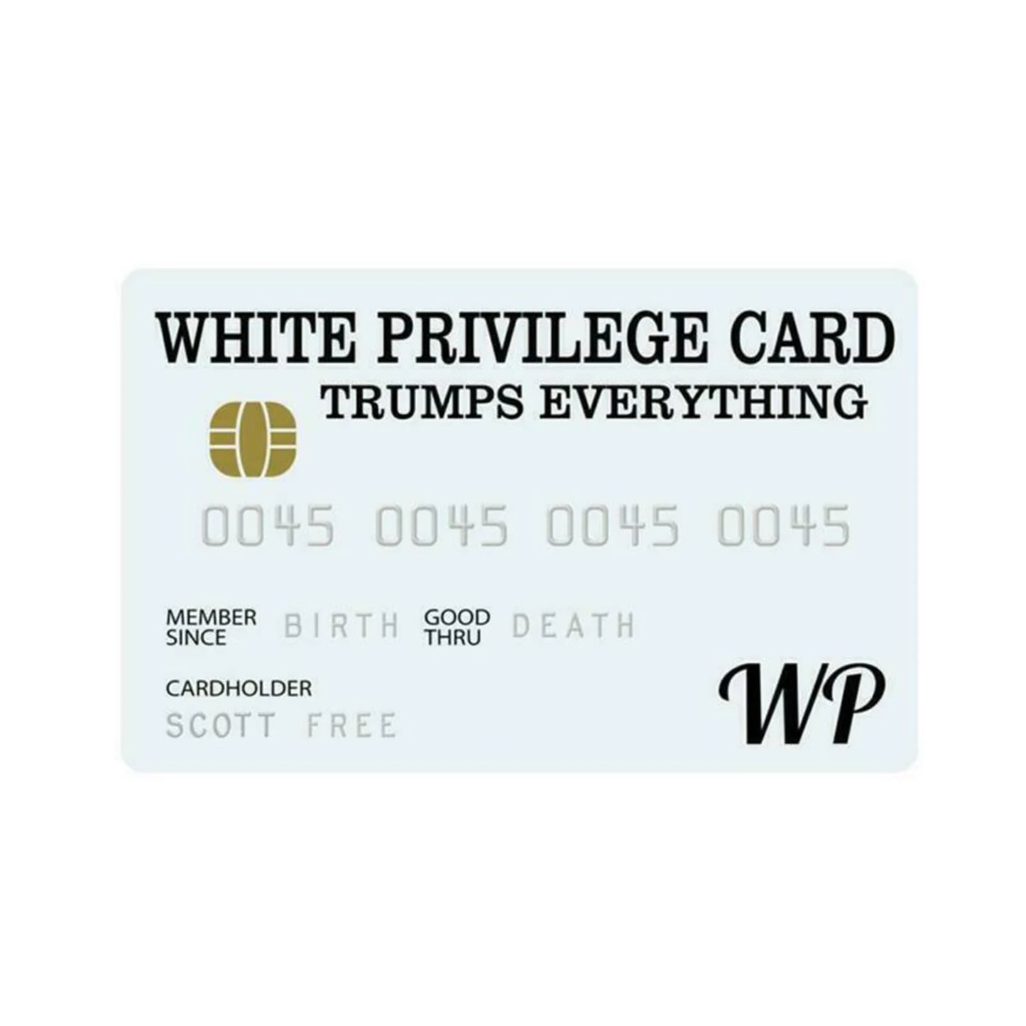 Success Collectible Gag Card – White Privilege Novelty Credit-Style Card for Humor & Pranks