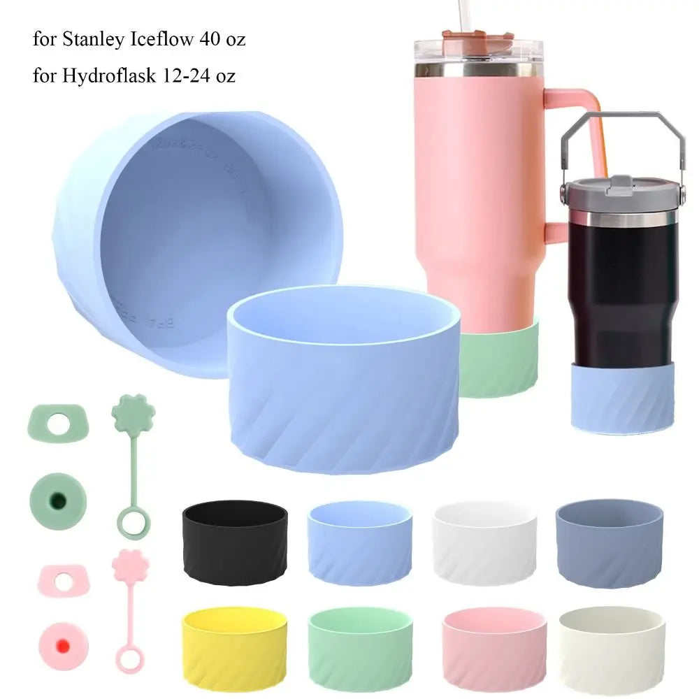 7.5cm Anti-Slip Silicone Bottle Bottom Sleeve - Spill-Proof Stopper Pad for Stanley Iceflow 40oz & Hydroflask 12-24oz