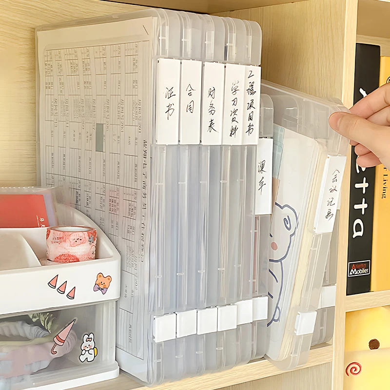 Efficient A4 File Storage Box for Students: Portable Folder & Test Paper Organizer
