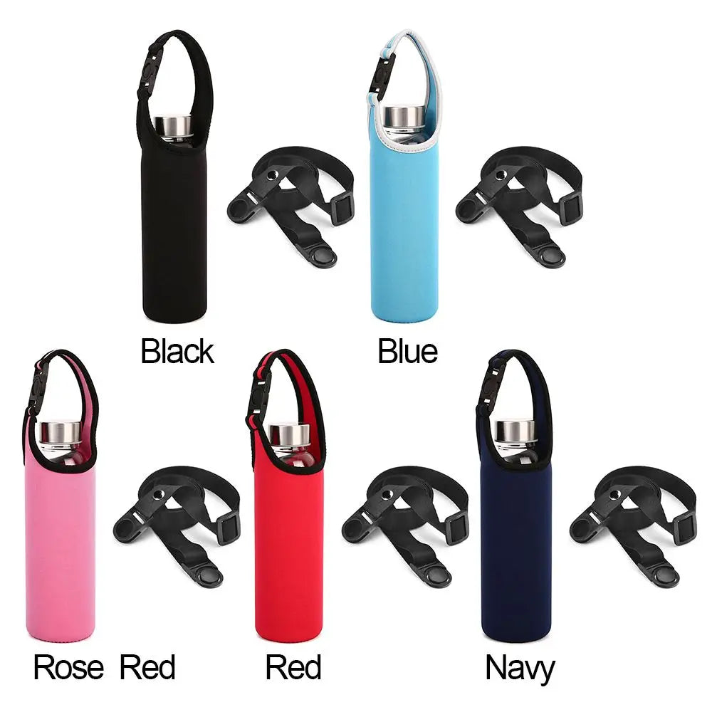 Insulated Water Bottle Carrier Bag - Adjustable Shoulder Strap Neoprene Bottle Cover Pouch for 550ml 750ml 1000ml 1500ml Bottles