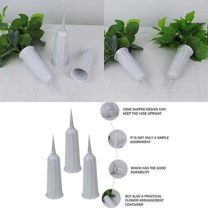 2/1PC Cemetery Vase with Spikes – Plastic Floral Vase Holder for Gravestone, Outdoor Flower Marker Decorations for Graves