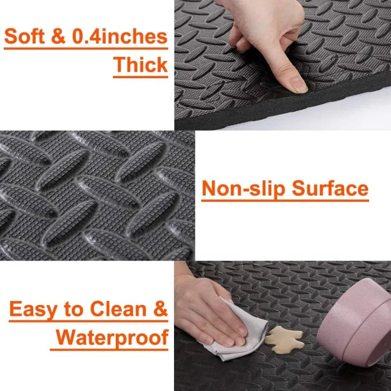 Eva Foam Interlocking Gym Floor Mats 30×30cm – Non-Slip Sports & Yoga Shock-Absorbing Puzzle Mats for Fitness, Play & Home Use (1–16Pcs)