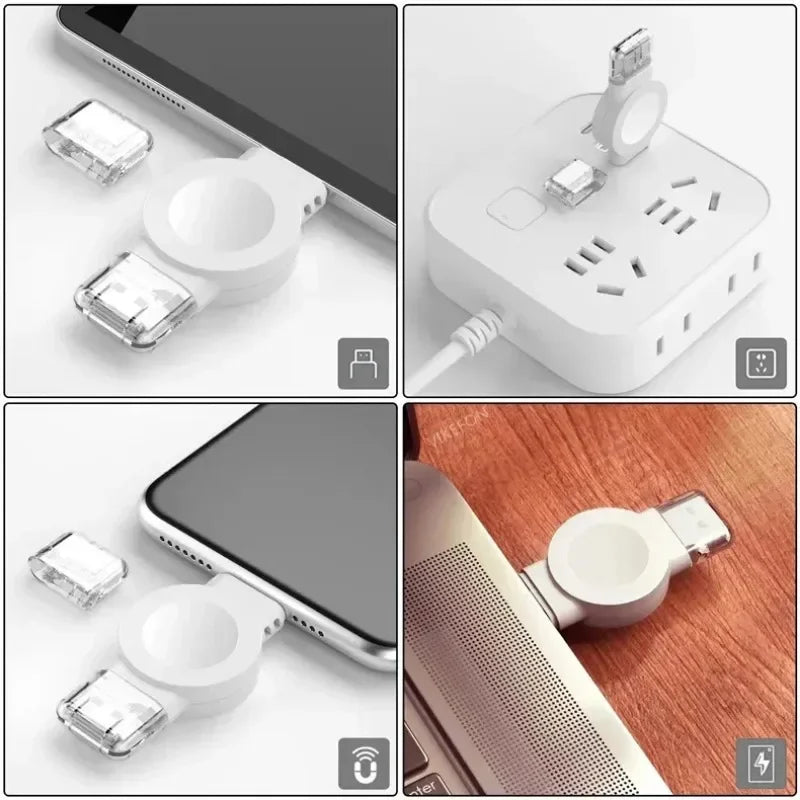 Magnetic Wireless Watch Charger USB-C — Fast Charging for Apple Watch 9/8/7/6/5/4/SE & Samsung Galaxy Watch 7/6/5/4 Active 1/2