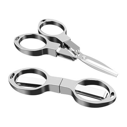 Stainless Steel Folding Scissors - Portable Retractable Cutting Tool for Travel, Outdoor & Everyday Use