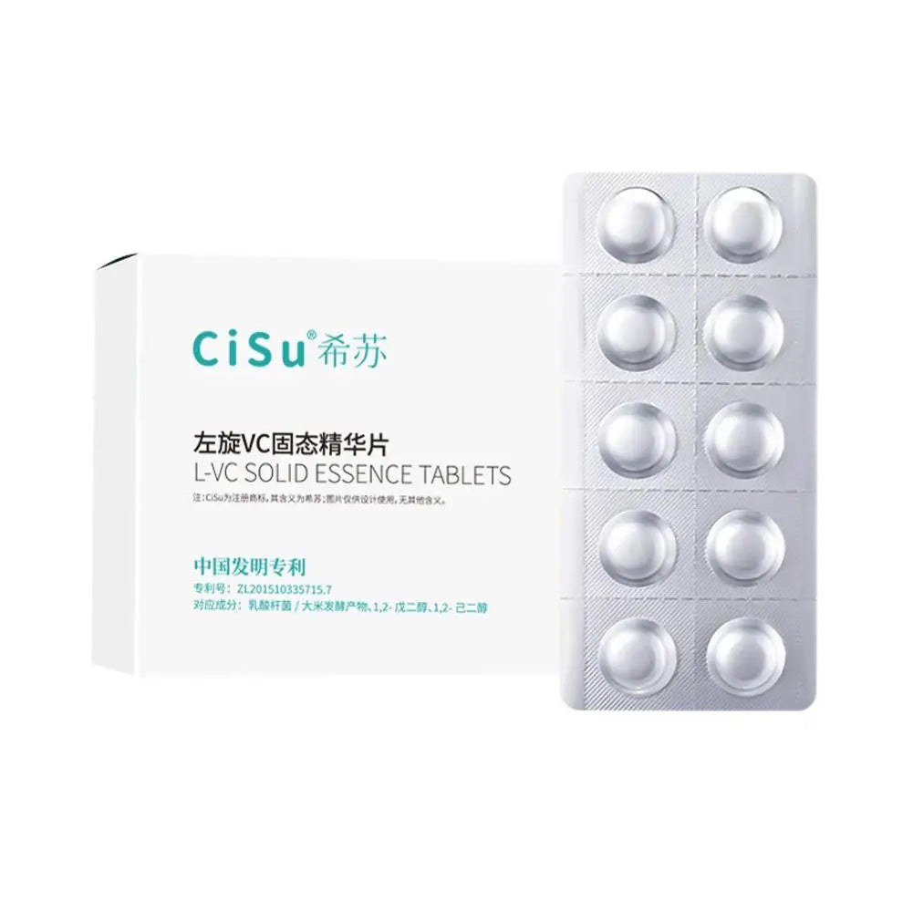 Vitamin C Solid Essence Tablets - Anti-Aging, Pore-Refining, Moisturizing & Brightening Freeze-Dried Skincare Kit
