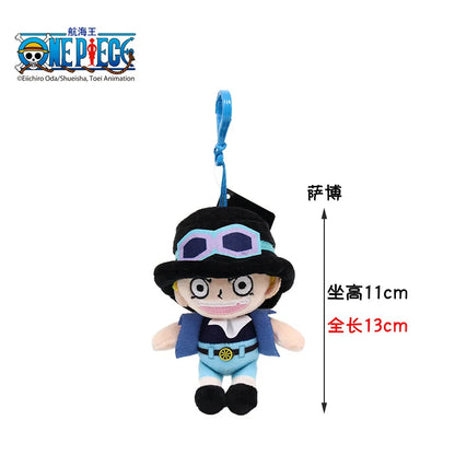 One Piece Plush Keychain Set — 14 Styles Including Tony Chopper, Luffy, Sanji, Sabo, Ace & Law | Anime Cartoon Stuffed Doll Pendant Gifts