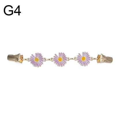 Retro Rhinestone Sweater Shawl Clasp - Antique Flower Duck Mouth Clothing Pin For Cardigans And Shirts