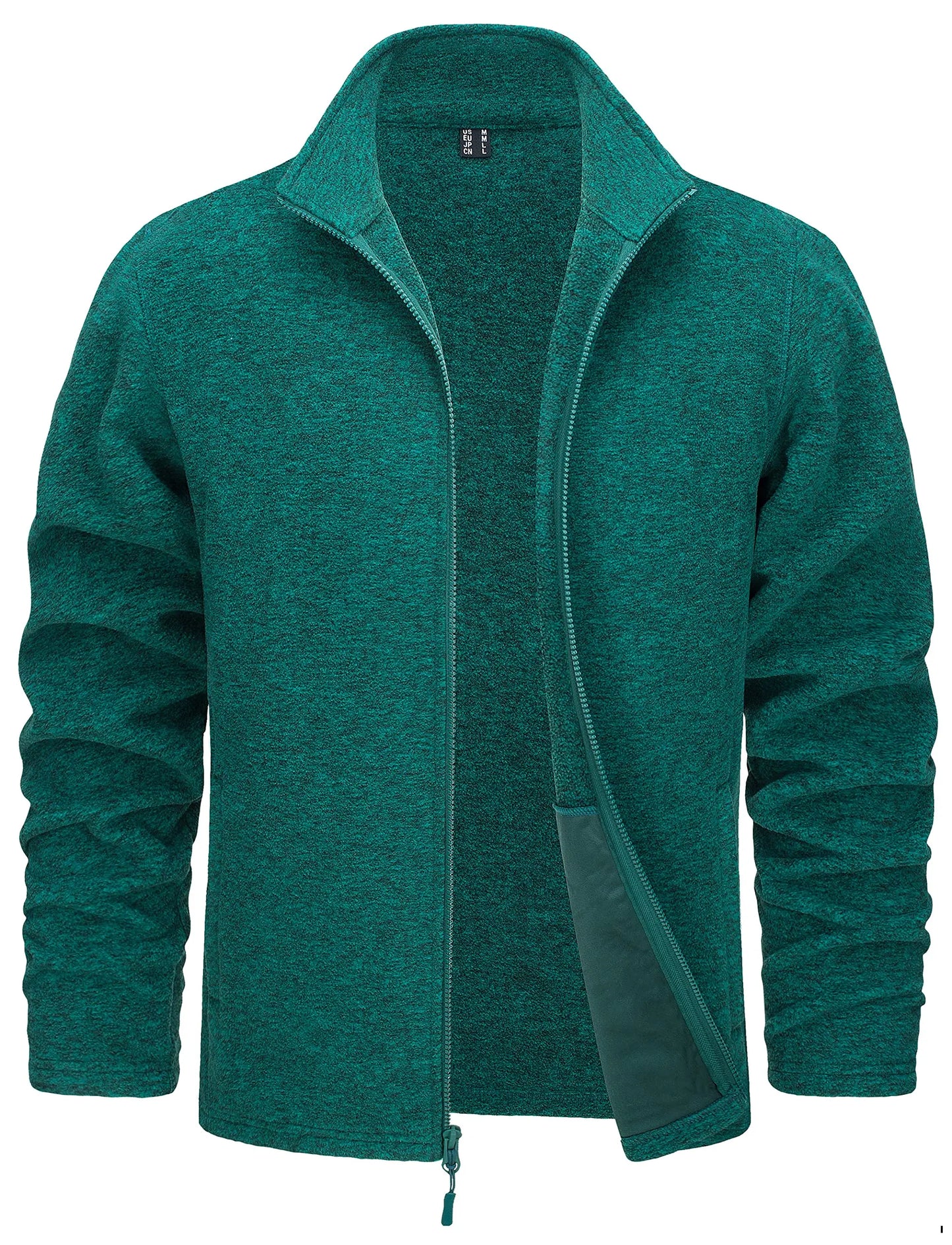 TACVASEN Men’s Lightweight Fleece Jacket - Full Zip Spring Casual Outdoor Sportswear with Pockets & Stand Collar