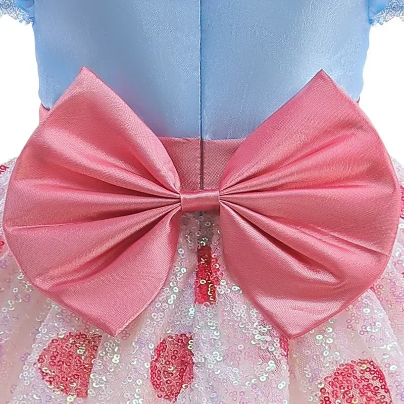 Anime Toy Story Shepherd Princess Dress - Girls Halloween Cosplay Polka Dot Party Costume Outfit