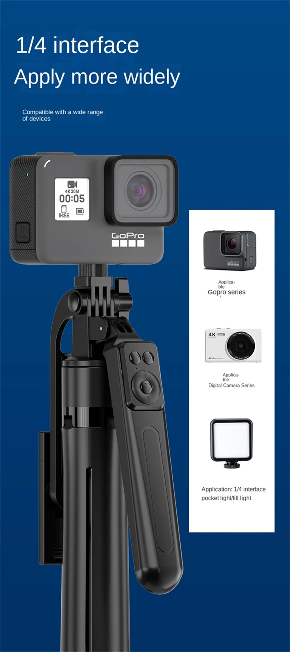 COOL DIER Smartphone Tripod – Bluetooth Shutter Selfie Stick Stand with Wireless Phone Holder