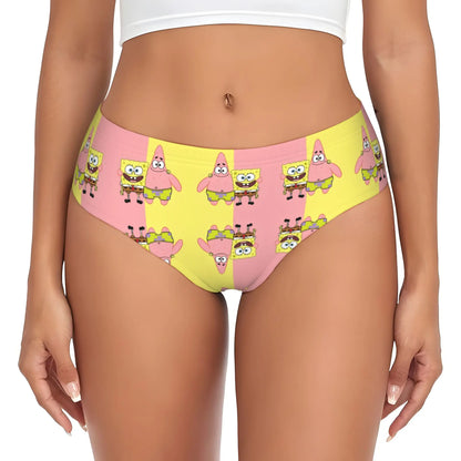 Women’s Anime Graphic Brief Panties - Soft Cartoon Print Underwear