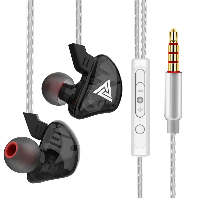 QKZ AK3 Wired Earphones - HiFi Bass Headphones with Microphone for Gaming, Sports & Music