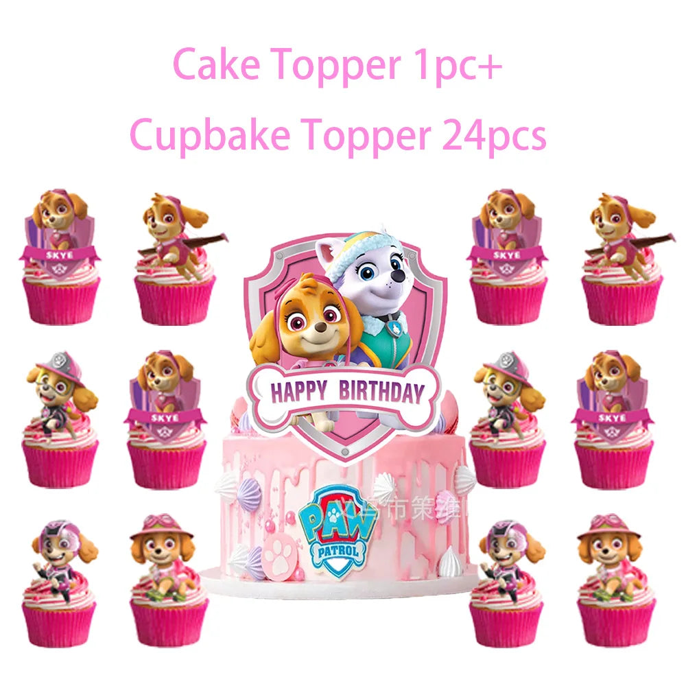 PAW Patrol Skye Pink Birthday Party Decorations Set – Foil Balloon Backdrop, Disposable Tableware & Baby Shower Supplies for Girls Kids Gifts