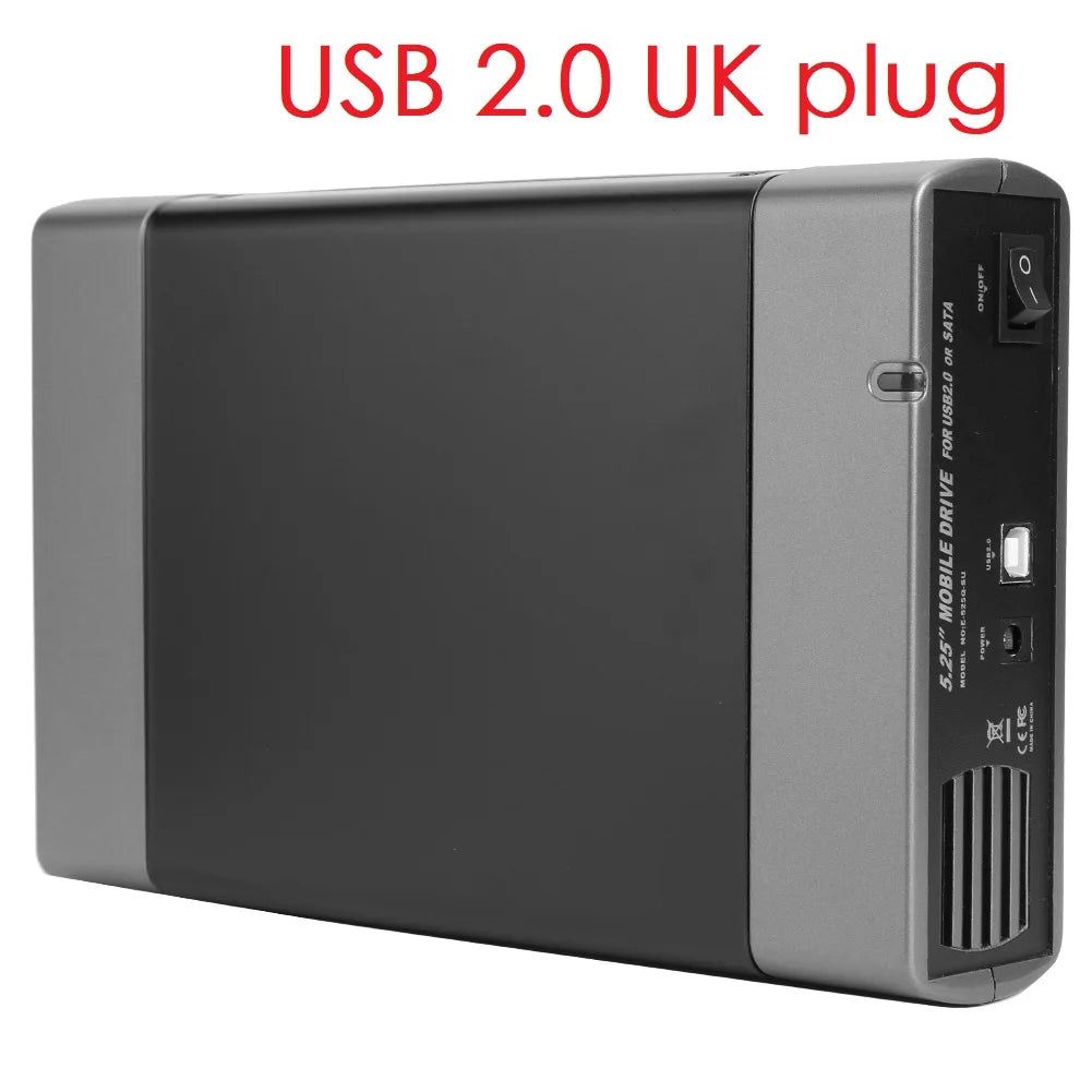 5.25-inch USB 2.0/3.0 SATA External Optical Drive Case – Enclosure Adapter for Windows, Mac & PC