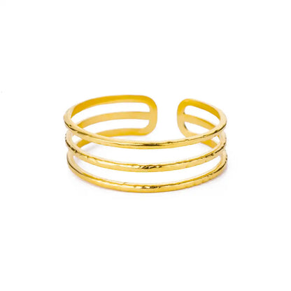 Classic Bump Pattern Open Cuff Bracelet – Gold Stainless Steel Bangle for Women Elegant Hand Jewelry Gift Accessory