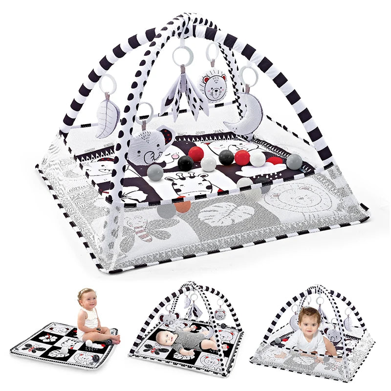 Baby Play Gym Mat — Activity Play Mat with Rack for Newborns & Toddlers 0–36 Months, Tummy Time, Crawling & Play Blanket Toys