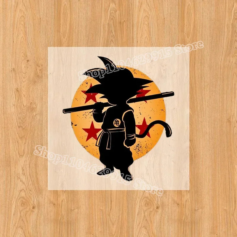 Dragon Ball Goku Heat Transfer Sticker – DIY Anime Iron-On Patch for T-Shirts & Sweatshirts