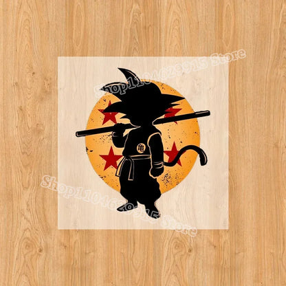 Dragon Ball Goku Heat Transfer Sticker – DIY Anime Iron-On Patch for T-Shirts & Sweatshirts