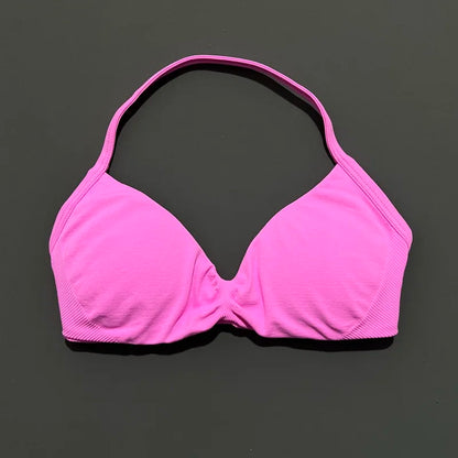 Histello Women’s Strappy Sports Bra - Seamless High-Support Yoga, Running and Workout Halter Top