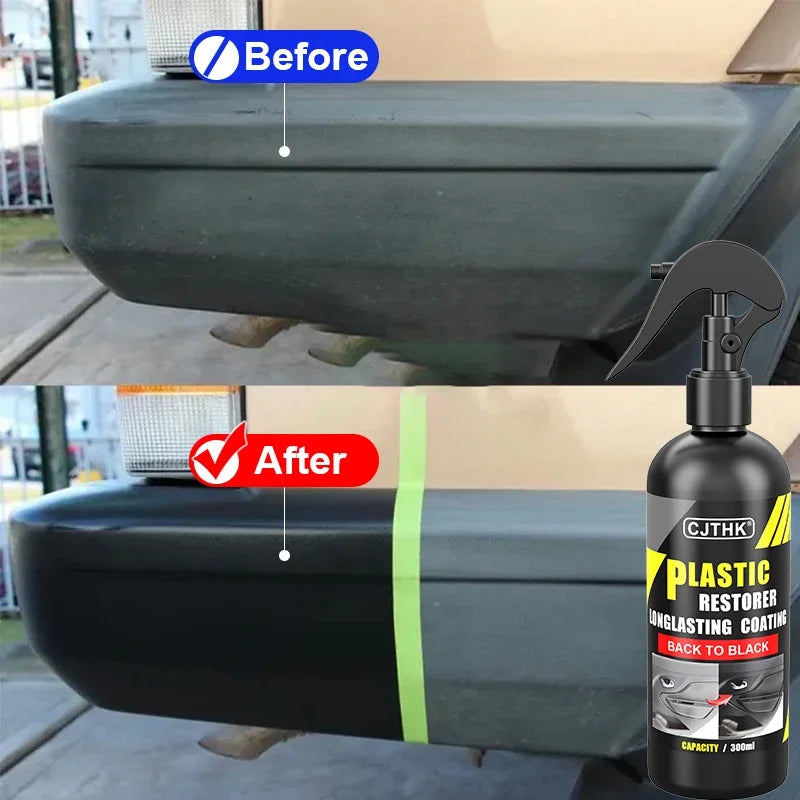 Car Plastic Restorer - Back to Black Gloss Renovator, Long-Lasting Coating for Leather & Auto Polish Cleaning