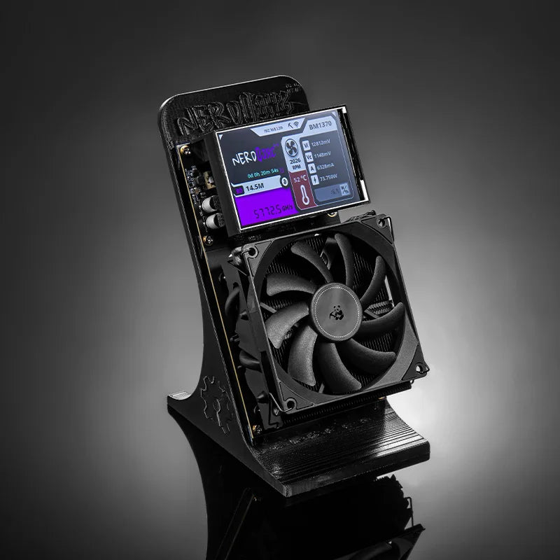 Bitaxe NerdQaxe++ BM1370 Bitcoin Miner — 4.8TH/s ASIC Chip, 68W, 2.4G WiFi Open-Source BTC Mining Machine