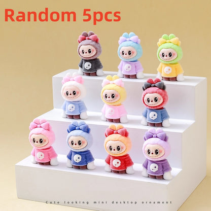 10pcs Babythree Rabbit Anime Flocked Action Figures Decorative Pendant Kawaii Desktop Dolls Toy Gifts